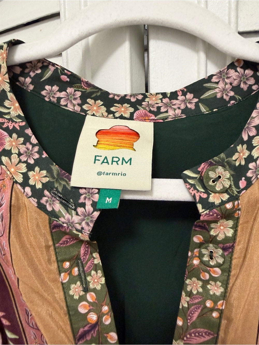 Flowering Garden Tree Long Sleeve Cotton Blend Mini dress - Picture 6 of 8